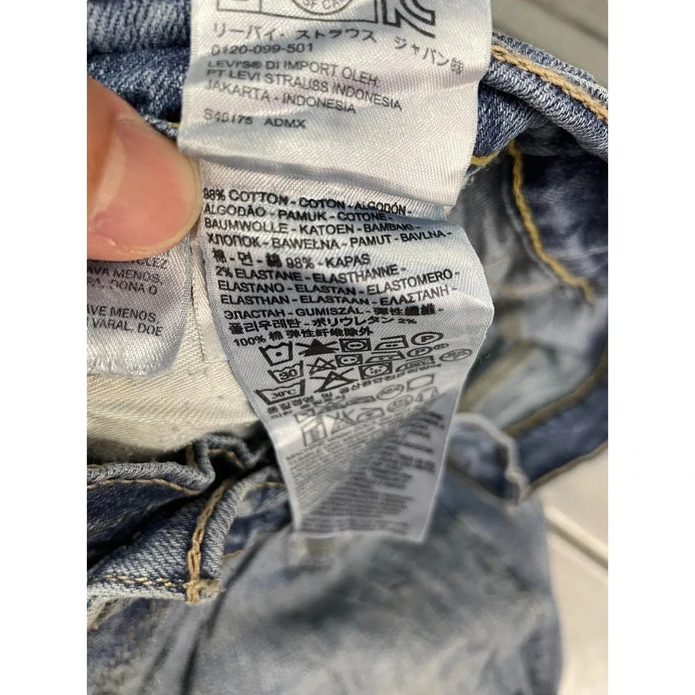 Levis 514‎ Jeans Mens 33X32 Blue Medium Wash Denim Straight Leg Distressed